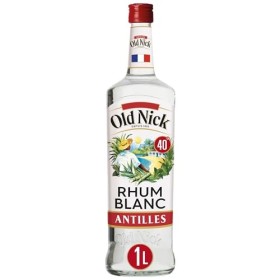 Old Nick Bouteille en Verre Rum No Added Flavour 40% White 1 L