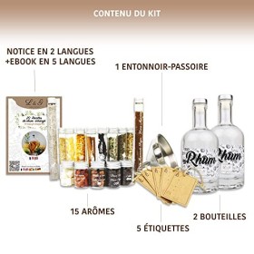 L&G® - Kit préparation et Infusion Rhum arrangé - Idees Cadeaux - Coffret Cadeau Rhum DIY dégustation Surprise - Noel, Saint 