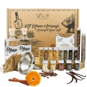 L&G® - Kit Préparation et infusion rhum arrangé - Idees cadeaux - Coffret cadeau DIY Dégustation surprise - Noel, Saint Valen
