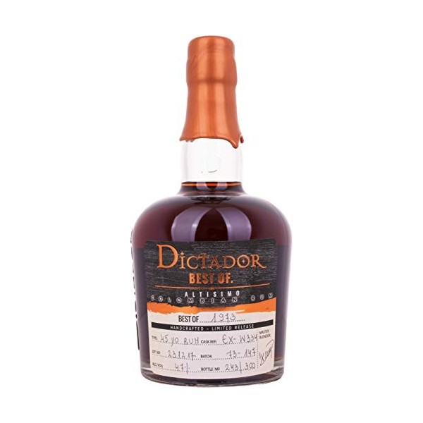 Dictador BEST OF 1973 ALTISIMO Colombian Rum Limited Release 47% Vol. 0,7l