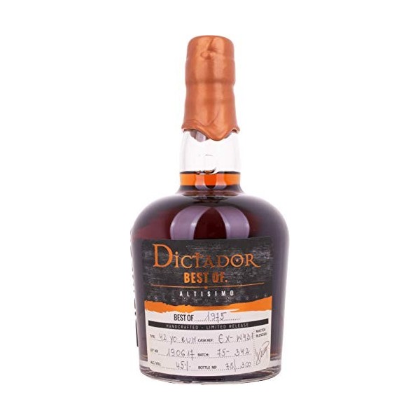 Dictador BEST OF 1975 ALTISIMO Colombian Rum Limited Release 45% Vol. 0,7l