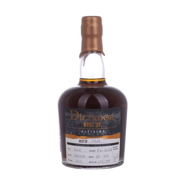 Dictador BEST OF ALTISIMO Colombian Rum 30YO/010317/EX-W278 43% Vol. 0,7l