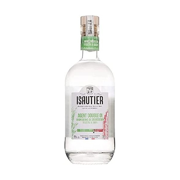 ISAUTIER Blanc Agent Double 01 - Rhum - 55% Alcool - Origine Réunion - Bouteille 70 cl