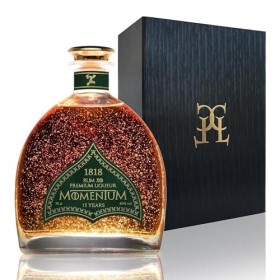 Coffret Rhum Vieux XO 1818 Momentum 15 Ans - Premium Liqueur Feuille dor 23 Carats - Cadeau pour Homme et Femme - Traditionn