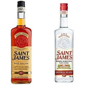 Saint james Rhum Ambré de Martinique 1 L & Rhum Blanc Agricole - Pure Canne - 70 cl