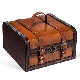 Coffret cadeau rhum Villa Ron 0,5 l avec deux verres tumbler dans une caisse ancienne - Maison Privée