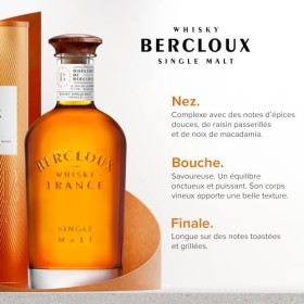BERCLOUX - Whisky Single Malt – Médaille d’or au Concours Général Agricole de Paris 2024 & World Whisky Masters 2023 - Whisky