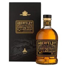Aberfeldy 12 ans Highland Scotch Single Malt Whisky avec étui cadeau, maturation en fûts de chêne, notes de miel, de fruits, 