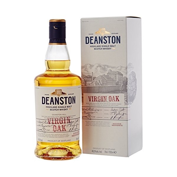 Deanston Virgin Oak - Highland Single Malt Scotch Whisky - 99 Points, meilleur whisky NAS IWSC - vieilli en futs de bourbon, 