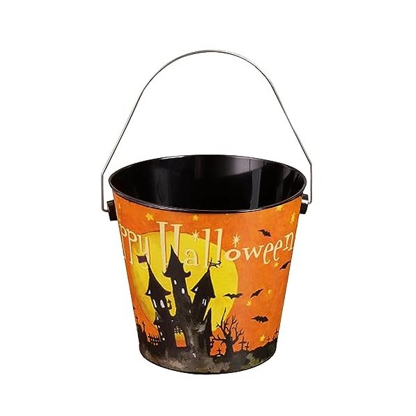 Fulenyi Seau dHalloween avec poignée pour bonbons ou aigres, seau à bonbons pour les fêtes, sacs sucrés ou acides pour enfan