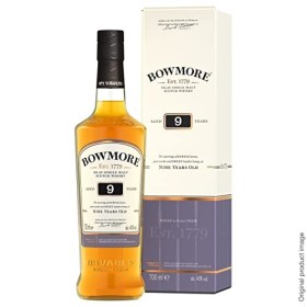 Bowmore 9 ans Islay Single Malt Scotch avec étui, Whisky Ecossais, 40% - 70cl