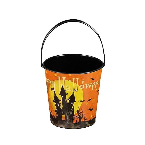 Fulenyi Seau dHalloween avec poignée pour bonbons ou aigres, seau à bonbons pour les fêtes, sacs sucrés ou acides pour enfan