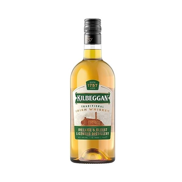 Kilbeggan Single Malt Traditional Irish Whiskey, Whisky Irlandais 40% - 70cl