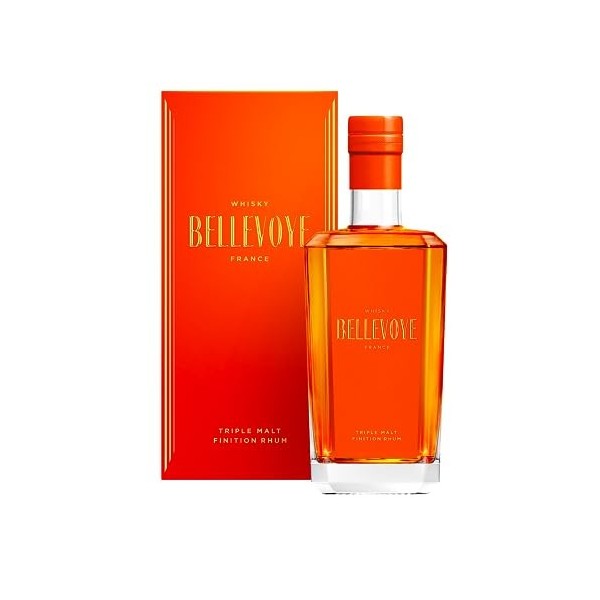 BELLEVOYE Orange - Whisky Triple Malt - Finition rhum - Médaille du maître The World Whisky Masters 2023-40% Alcool - 100% Fr