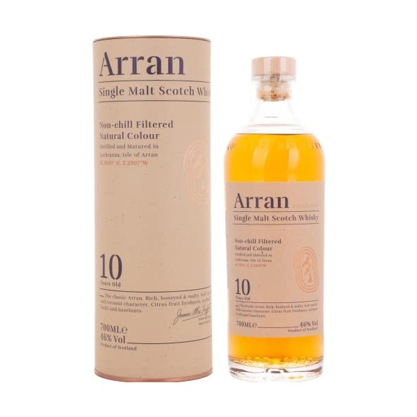 ARRAN - 10 ans The Classic Arran - Whisky Single Malt - Notes dAgrumes Confis & Cannelle - Origine : Ecosse/Highlands - 46% 