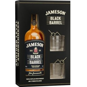 Jameson Bourbon Black Barrel Irish Whiskey Glasses Gift Set, 70 cl