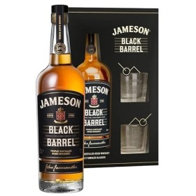 Jameson Bourbon Black Barrel Irish Whiskey Glasses Gift Set, 70 cl