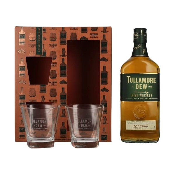 Tullamore D.E.W. Irish Whiskey 40% Vol. 0,7l in Giftbox with 2 glasses