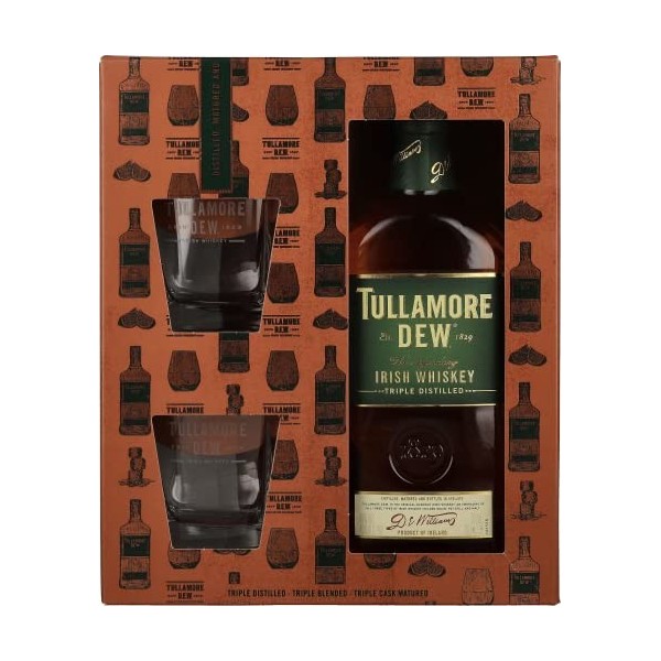Tullamore D.E.W. Irish Whiskey 40% Vol. 0,7l in Giftbox with 2 glasses