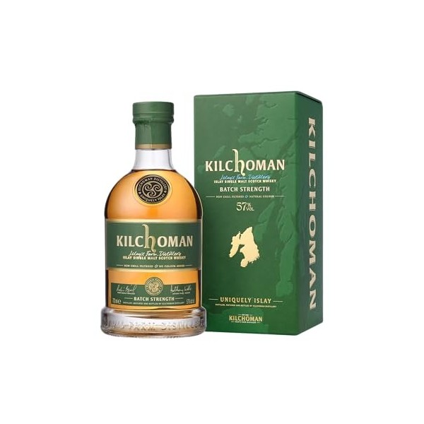 KILCHOMAN Batch Strength - Single Malt Whisky - Notes de raisins blancs & Caramel - Origine : Ecosse/Islay - 47% Alcool - 70 