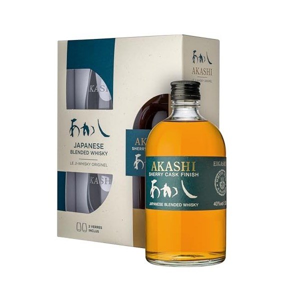 Akashi Sherry Cask Coffret Whisky Japonais + 2 verres 40° 50cl