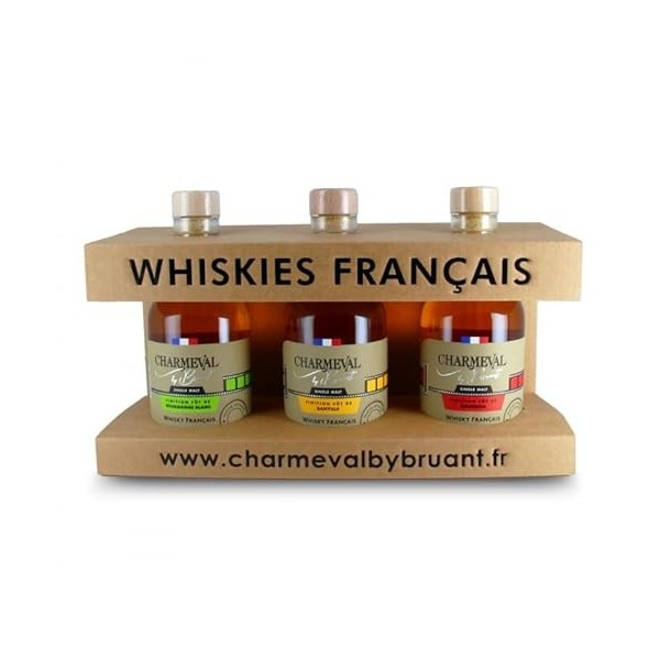 Whisky francais - coffret 3 x 20 cl Bourgogne - Banyuls - Bourbon - Charmeval by Bruant