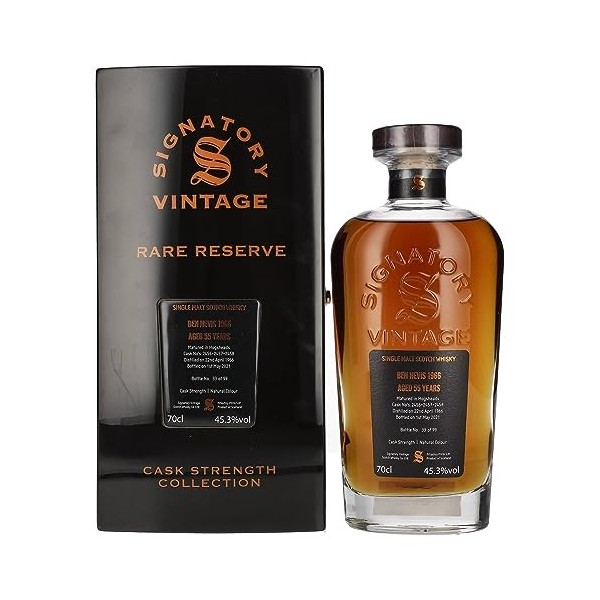 Signatory Vintage Ben Nevis 55 Years Old RARE RESERVE Cask Strength 1966 45,3% Vol. 0,7l in Holzkiste