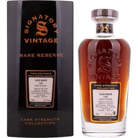Glen Mhor Highland Signatory Vintage Cask Strength Whisky avec Boîte en Bois 50 Ans 1965 700 ml