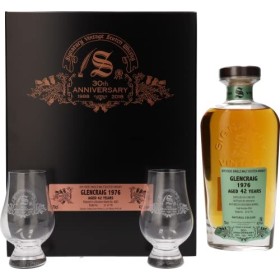 Signatory Vintage GLENCRAIG 42 Years Old 30th ANNIVERSARY 1976 42% Vol. 0,7l in Holzkiste with 2 glasses