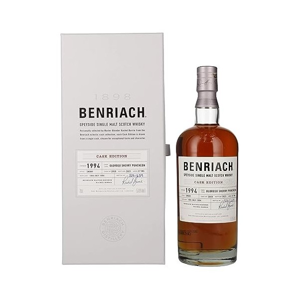 Benriach 27 Years Old Smoky CASK EDITION Oloroso Sherry Vintage 1994 53% Vol. 0,7l in Giftbox