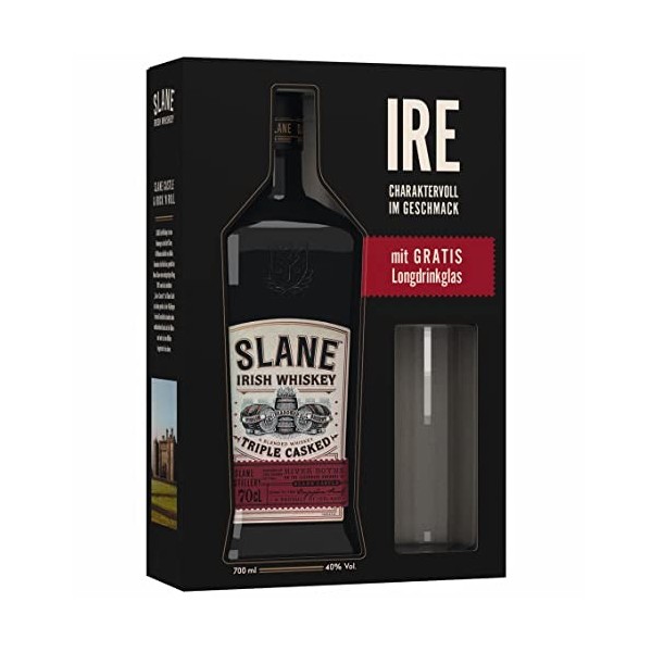 Slane Triple Casked Whiskey 0,7L 40% Vol. + verre