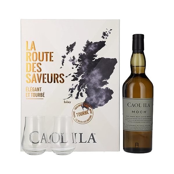 Caol Ila Moch Scotch Whisky 43° Route Des Saveurs Coffret + 2 Verres