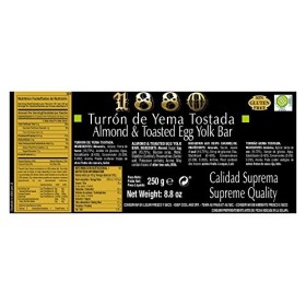 1880 Touron de Jaune dOeuf Caramélisé/Amande Marcona Selectionnée 250 g 1 Unité