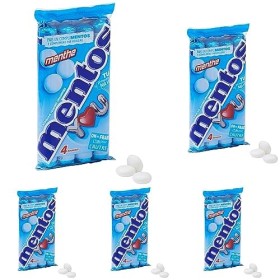 Mentos - Pack de 4 Rouleaux Bonbons à La Menthe, Tendres Et Croquants- 152g Lot de 5 
