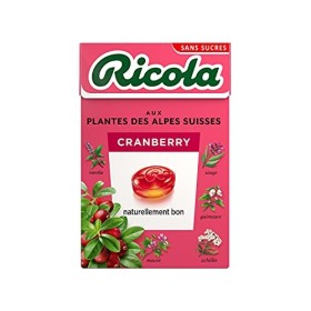 Ricola - Bonbons aux Plantes Suisses - Parfum Cranberry - Rafraîchissant - Sans Sucres - Boîte de 50g