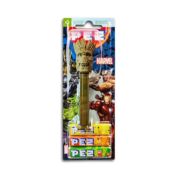 Pez Distributeur Marvel-Groot Incl. 2 X Pez Candy 8,5 G