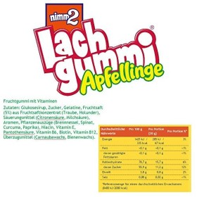 Nimm2 - Anneaux de pomme Lachgummi gomme qui rit Lachgummi Apfellinge | Poids Total 225 grams