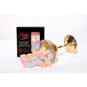 Mughe Gourmet Loukoums Boîte élégante de bonbons délice turcs - 200g-20pc - Halal, Vegan - Saveurs de fruits : rose, fraise, 