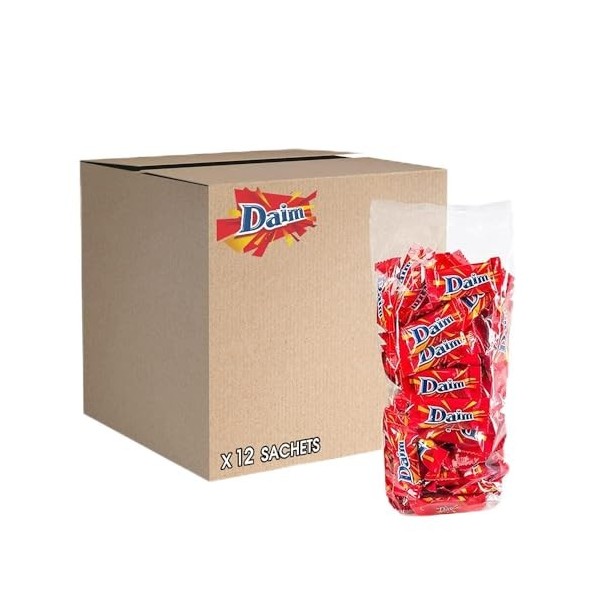 Daim - Bonbons au Chocolat au Lait, Caramel Fondant et Amandes - Emballages Individuels - Format Familial - Sachet de 500 g 