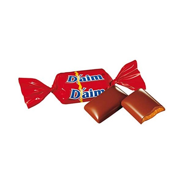Daim - Bonbons au Chocolat au Lait, Caramel Fondant et Amandes - Emballages Individuels - Format Familial - Sachet de 500 g 