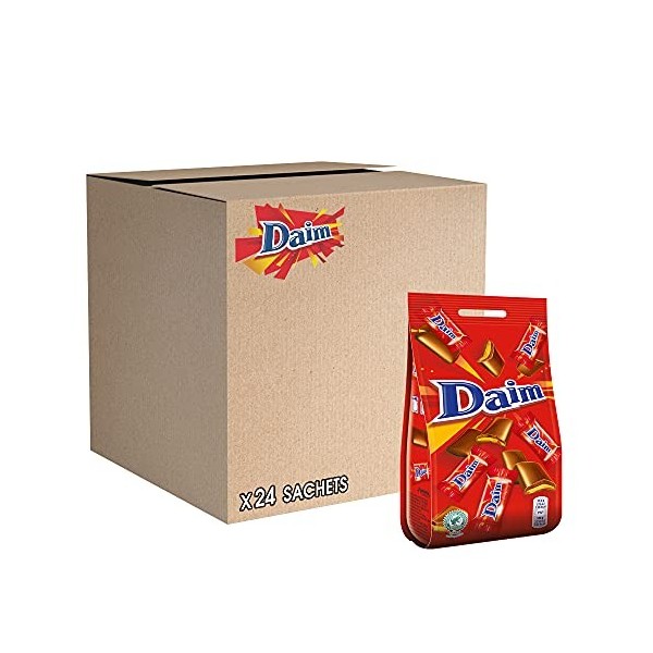Daim - Bonbons au Chocolat au Lait, Caramel Fondant et Amandes - Emballages Individuels - Format Familial - Sachet de 500 g 