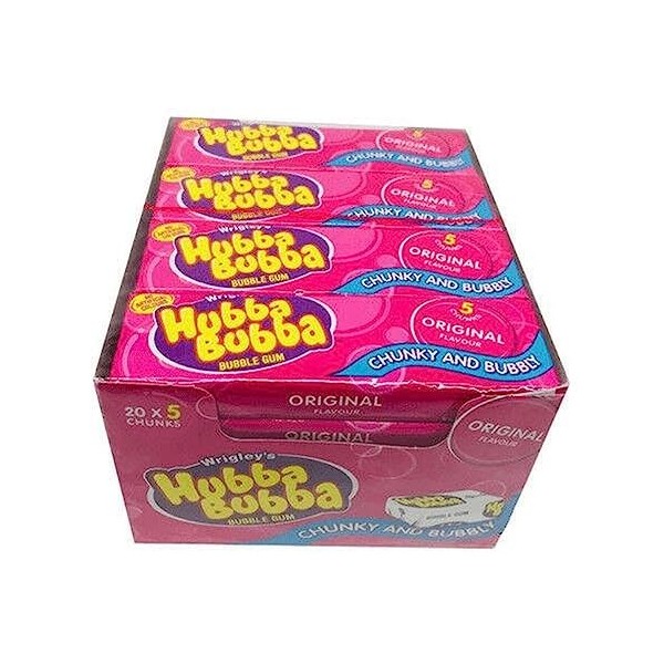 Wrigleys Hubba Bubba Lot de 5 paquets de gomme à bulles saveur originale