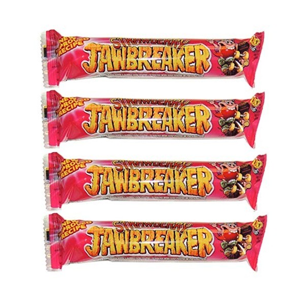 Zed Candy Lot de 4 paquets de 4 boules de bonbons à la fraise Jawbreaker