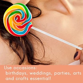 Bntaomle Lot de 100 bâtonnets de sucettes en acrylique transparent réutilisables pour faire des sucettes, des gâteaux, des bo