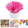 Yctze Bâtons de sucettes, 100 Pcs Bâtons de sucettes colorés 10cm Bâtons de sucettes Roses Bâtons de sucettes pour Bonbons Ch
