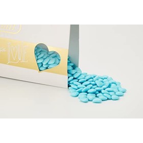 Buratti Confetti Dragées au Chocolat Mini Coeurs Bleu Clair 1 Kg