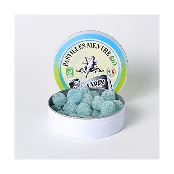 Pastilles Saint-Ange | Bonbons Traditionnels 100% Français Bio Menthe 
