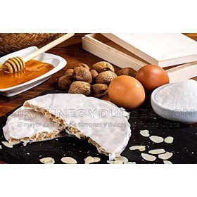 AntiuXixona - Turron de Alicante Etiquete Blanche, Nougat dur dAmande - Qualité Supérieure - 200gr Sans Gluten - Touron P