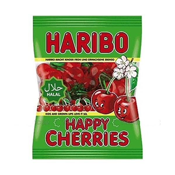 Haribo Happy Cherries Halal Sweets Chewy Fruity Healthy Kids Children Jelly Jellies Gelée