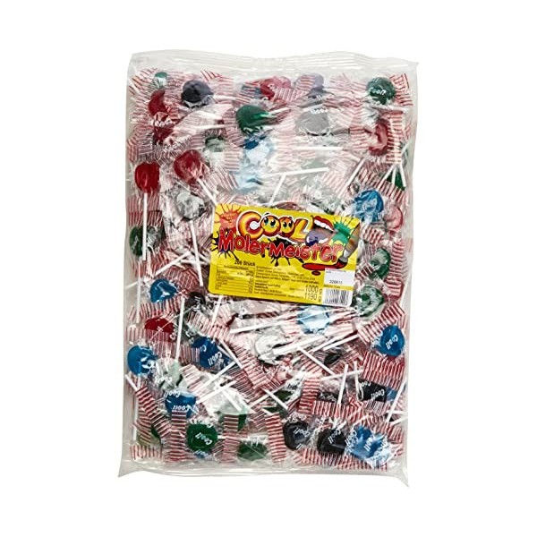 Cool Malermeister Lot de 200 sucettes colorées dans un sac de 1 kg, 1 paquet 1 x 1 kg 